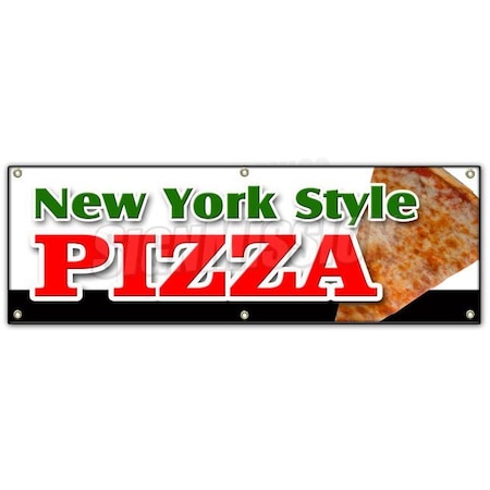 NEW YORK STYLE PIZZA BANNER SIGN By The Slice Take Out Carry Pizzeria
